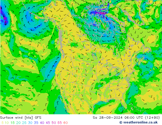 Vent 10 m GFS sam 28.09.2024 06 UTC