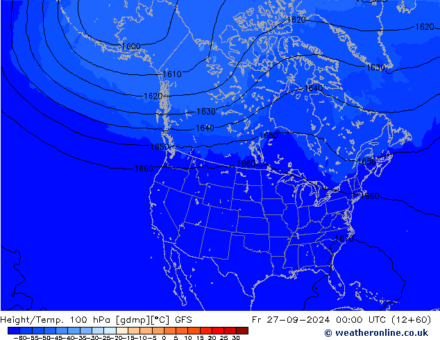 Géop./Temp. 100 hPa GFS ven 27.09.2024 00 UTC