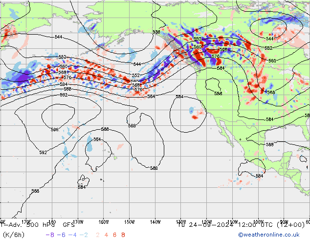 T-Adv. 500 hPa GFS Tu 24.09.2024 12 UTC