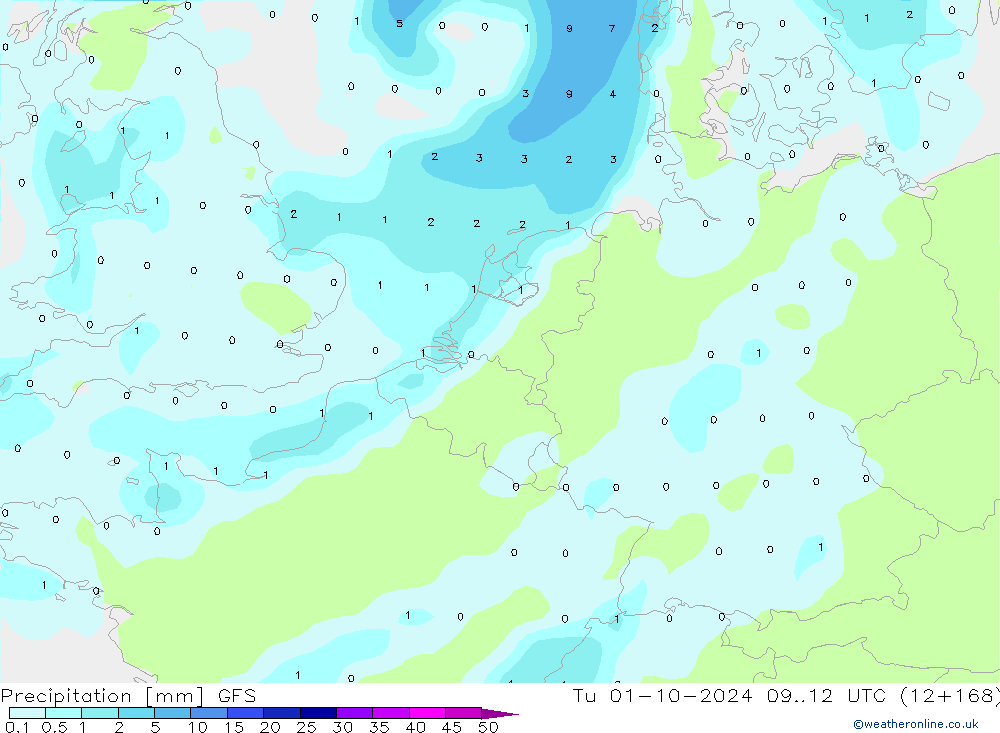 opad GFS wto. 01.10.2024 12 UTC