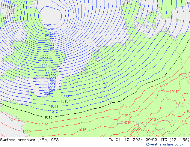 GFS: di 01.10.2024 00 UTC