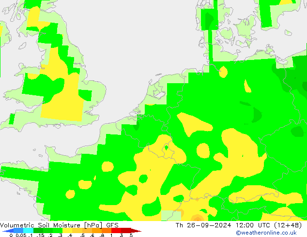 Volumetric Soil Moisture GFS Qui 26.09.2024 12 UTC