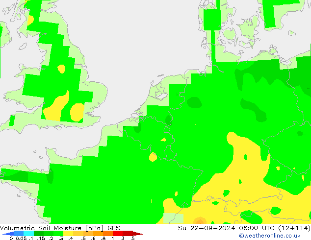 Volumetric Soil Moisture GFS dom 29.09.2024 06 UTC