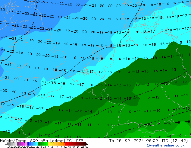 Z500/Rain (+SLP)/Z850 GFS Do 26.09.2024 06 UTC