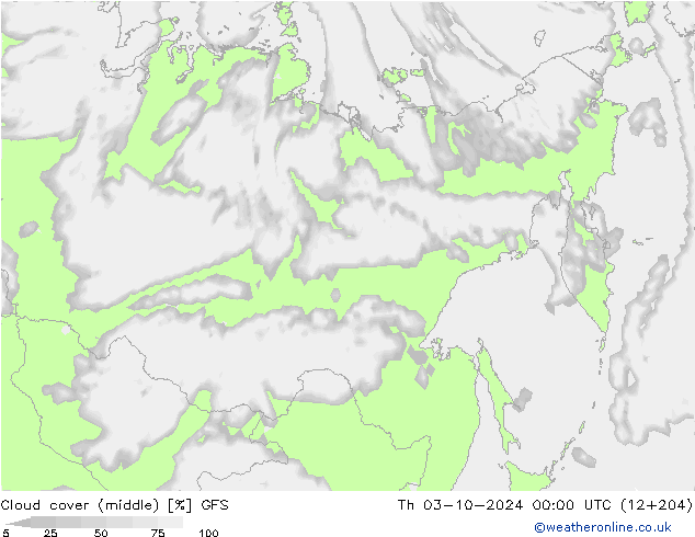 nuvens (médio) GFS Qui 03.10.2024 00 UTC