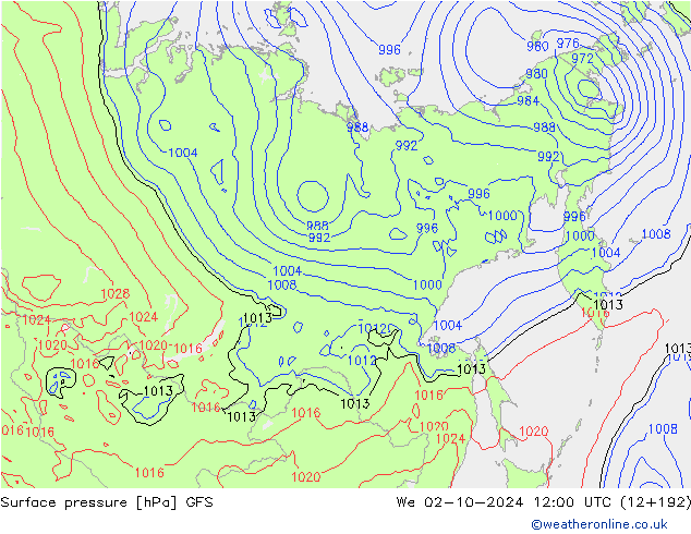 GFS: mer 02.10.2024 12 UTC