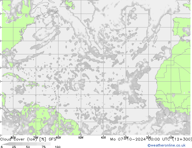 облака (низкий) GFS пн 07.10.2024 00 UTC