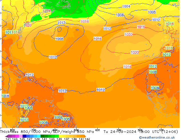 Thck 850-1000 hPa GFS mar 24.09.2024 18 UTC