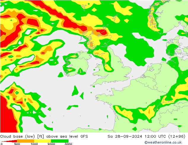 Cloud base (low) GFS  28.09.2024 12 UTC