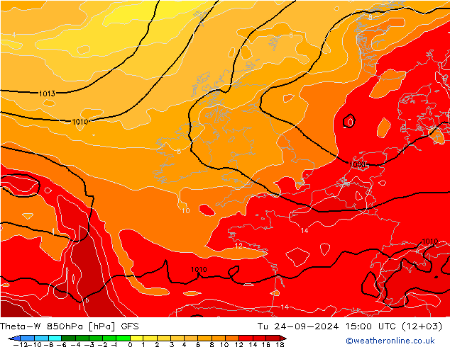 Theta-W 850hPa GFS mar 24.09.2024 15 UTC