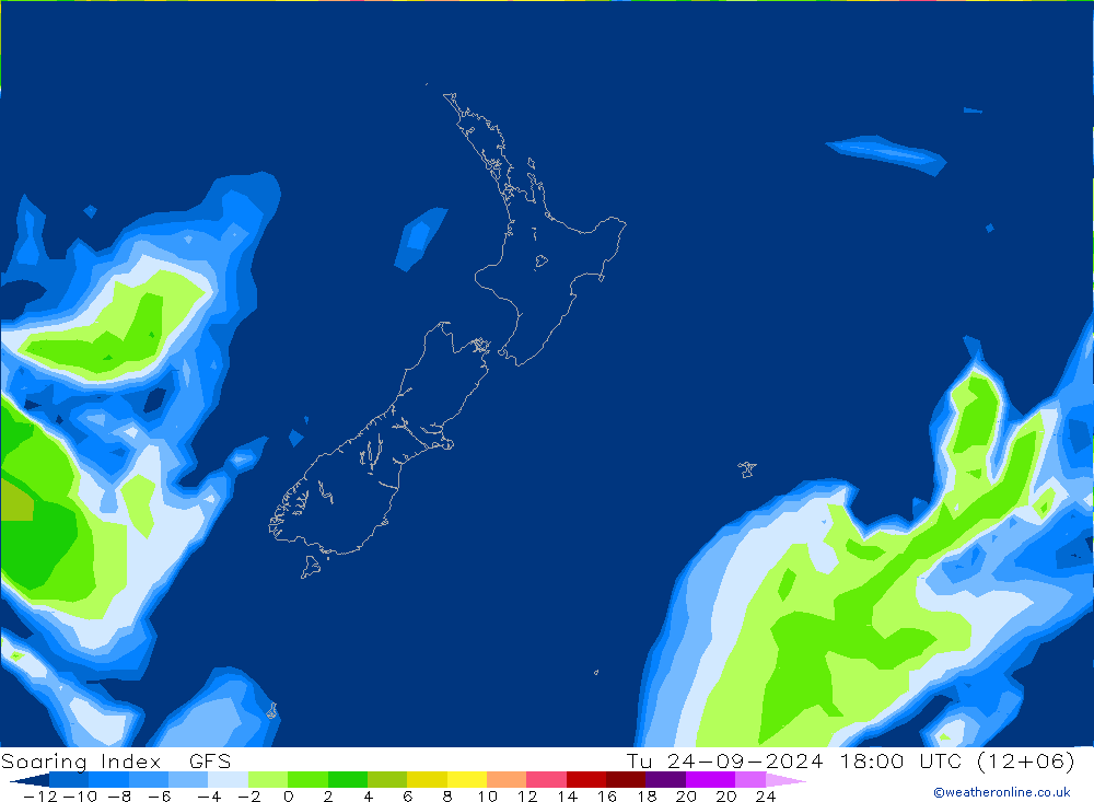 Soaring Index GFS Út 24.09.2024 18 UTC