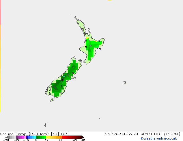 Ground Temp (0-10cm) GFS Sa 28.09.2024 00 UTC