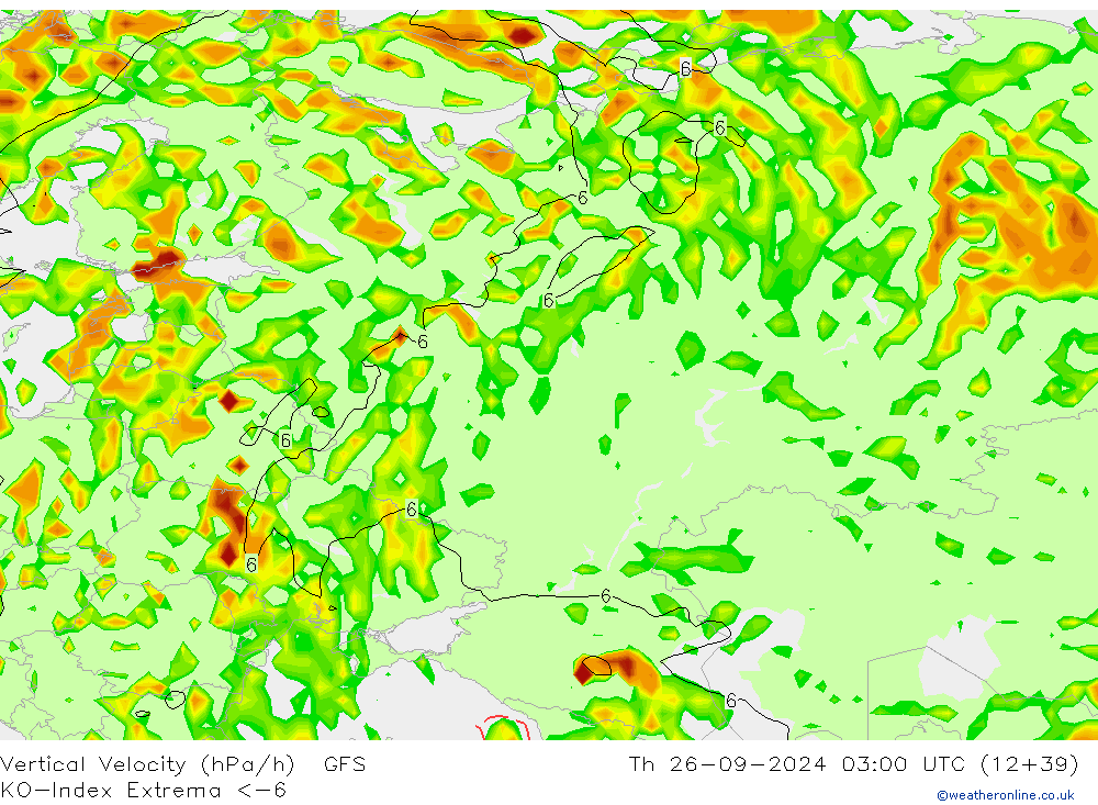 Convection-Index GFS Čt 26.09.2024 03 UTC