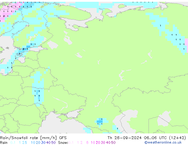 Regen/Sneeuwval GFS do 26.09.2024 06 UTC