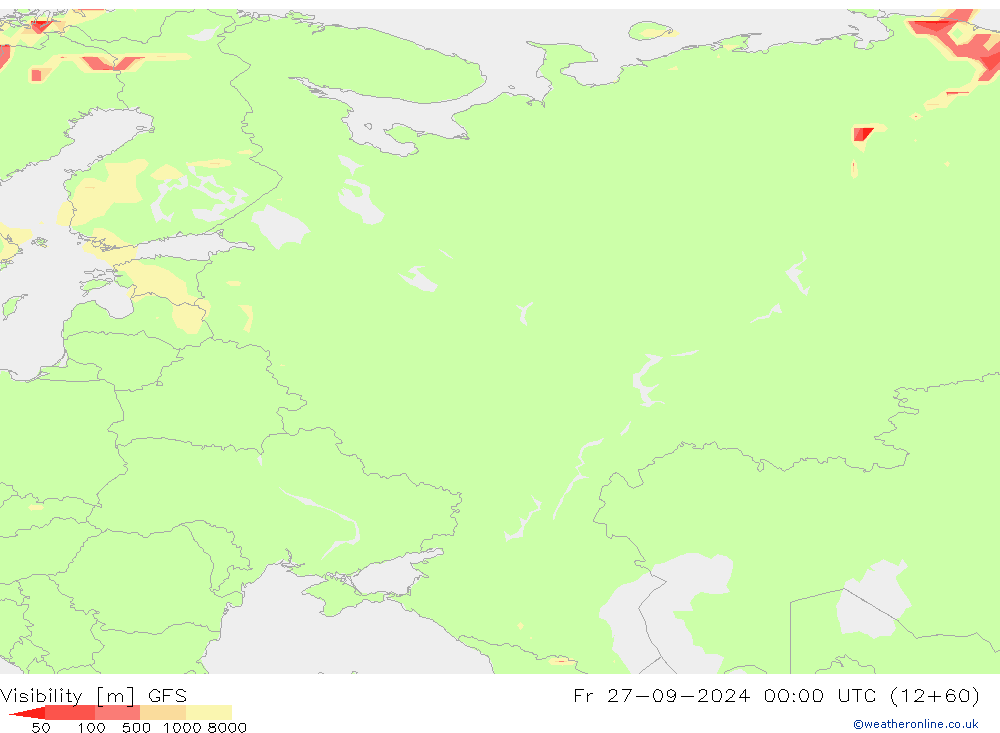 Visibility GFS Fr 27.09.2024 00 UTC