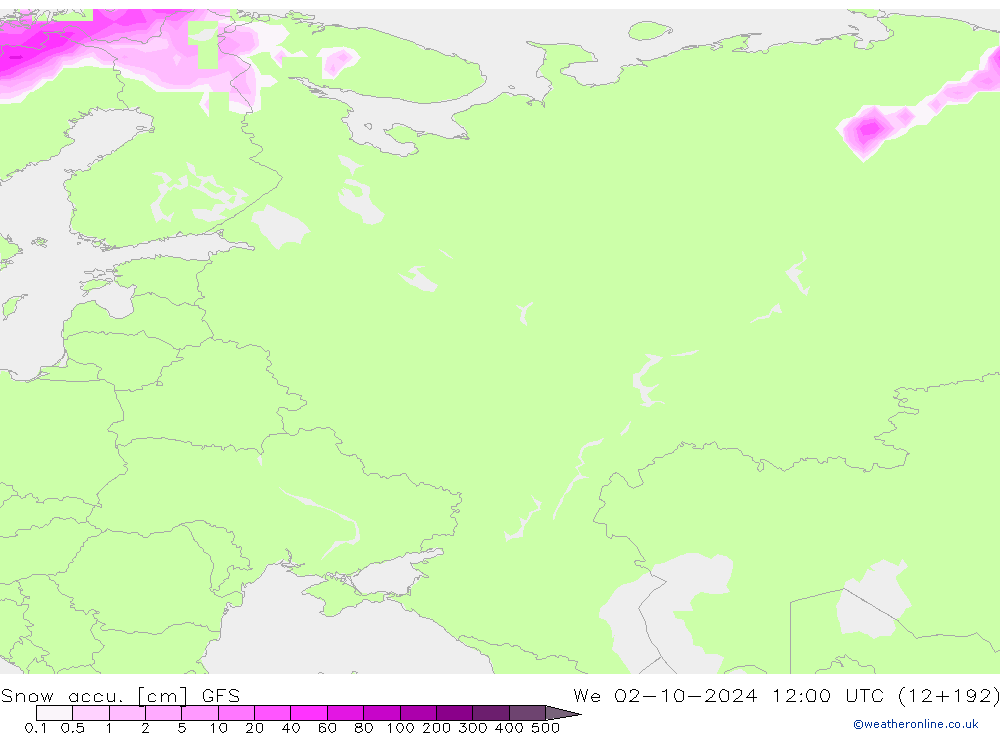 Snow accu. GFS  02.10.2024 12 UTC