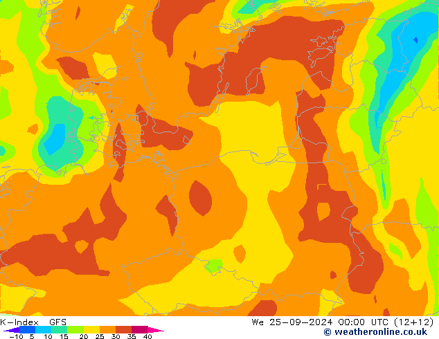 K-Index GFS  25.09.2024 00 UTC