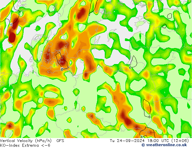 Convection-Index GFS Ter 24.09.2024 18 UTC