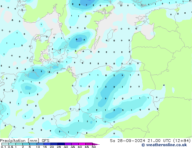 осадки GFS сб 28.09.2024 00 UTC