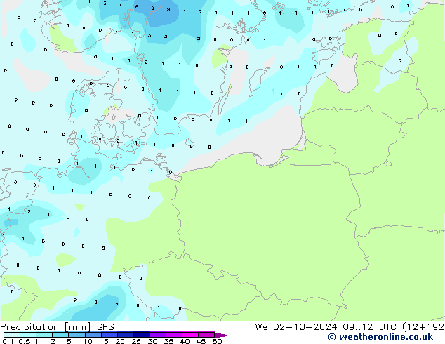 Precipitation GFS We 02.10.2024 12 UTC