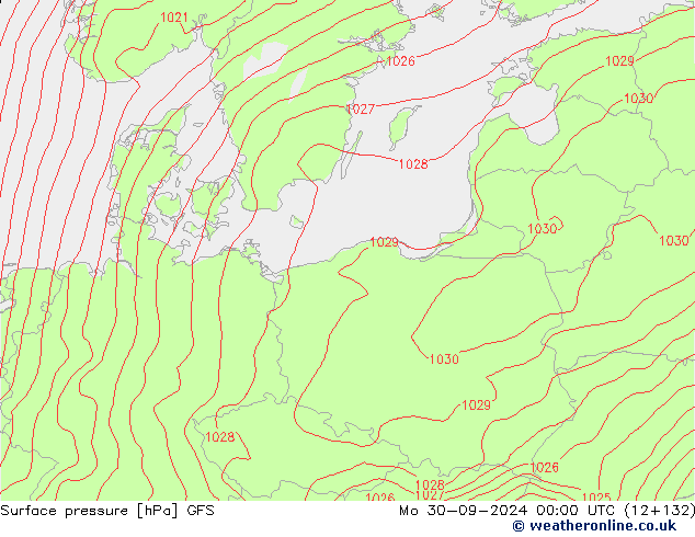 Yer basıncı GFS Pzt 30.09.2024 00 UTC