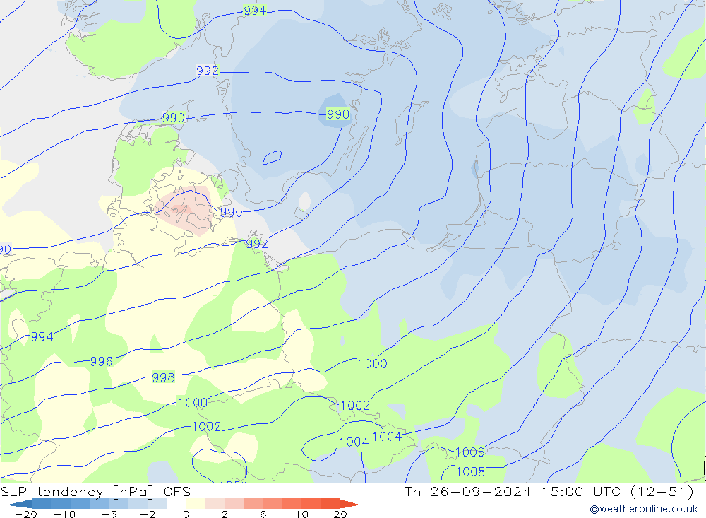 Drucktendenz GFS Do 26.09.2024 15 UTC