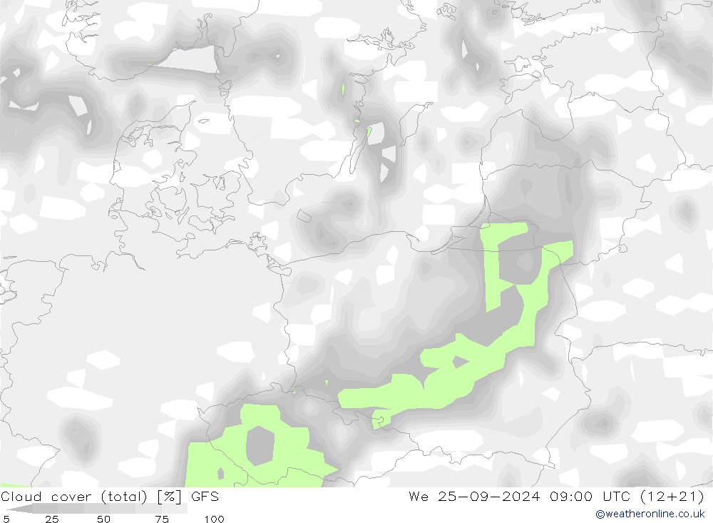 nuvens (total) GFS Qua 25.09.2024 09 UTC