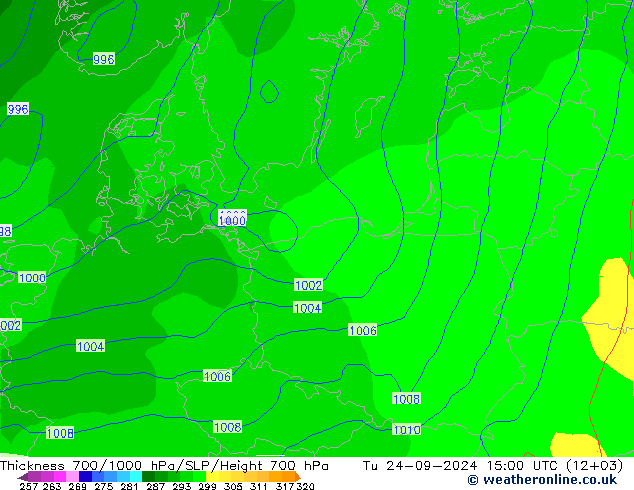 Thck 700-1000 hPa GFS Tu 24.09.2024 15 UTC