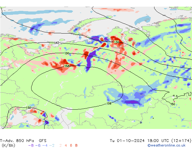 T-Adv. 850 hPa GFS October 2024