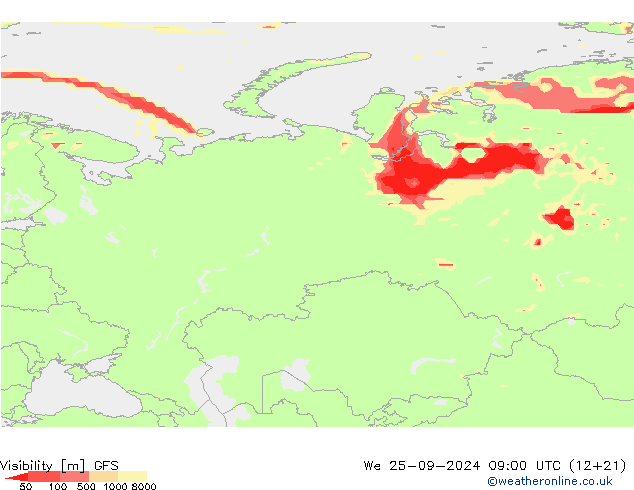 Visibilidad GFS mié 25.09.2024 09 UTC