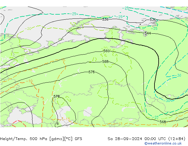 Z500/Rain (+SLP)/Z850 GFS so. 28.09.2024 00 UTC