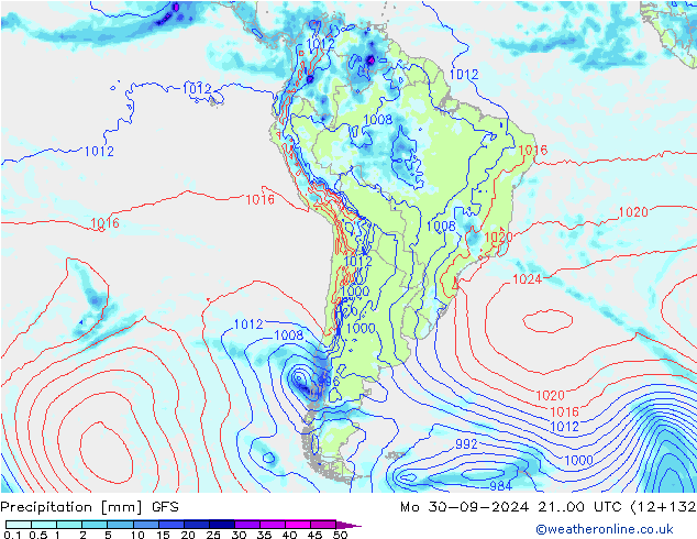 Precipitazione GFS lun 30.09.2024 00 UTC