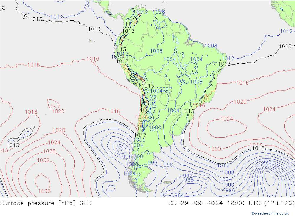 Luchtdruk (Grond) GFS zo 29.09.2024 18 UTC