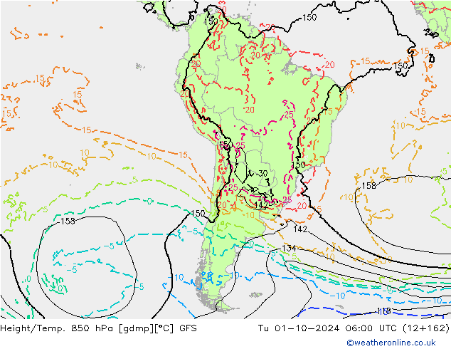 Z500/Rain (+SLP)/Z850 GFS Tu 01.10.2024 06 UTC