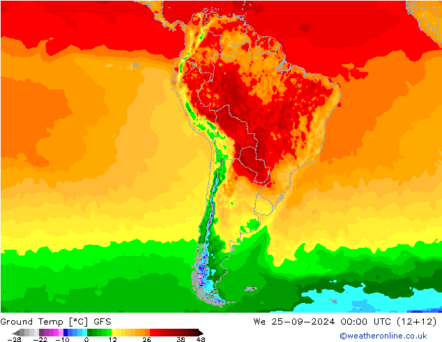 Ground Temp GFS We 25.09.2024 00 UTC