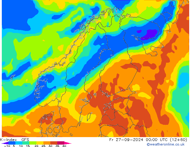 K-Index GFS Fr 27.09.2024 00 UTC