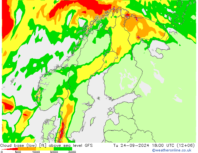 Cloud base (low) GFS Ter 24.09.2024 18 UTC