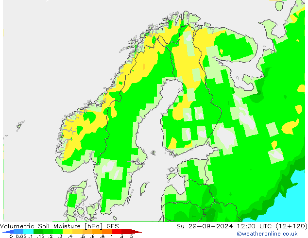 Volumetric Soil Moisture GFS dom 29.09.2024 12 UTC