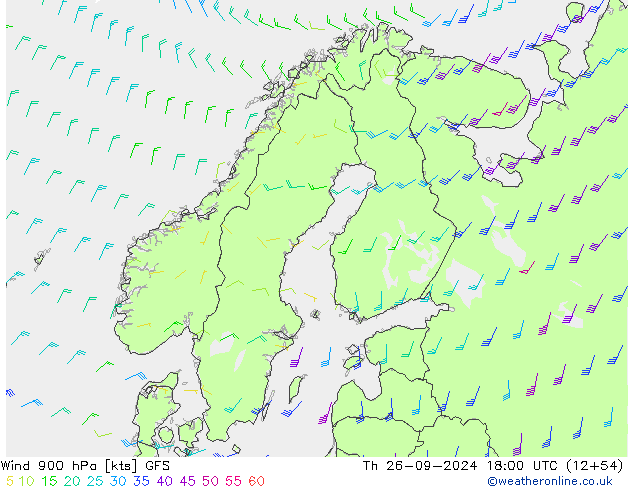 Wind 900 hPa GFS Th 26.09.2024 18 UTC