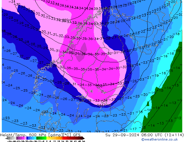 Height/Temp. 500 hPa GFS Su 29.09.2024 06 UTC