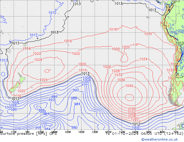 GFS: Út 01.10.2024 06 UTC