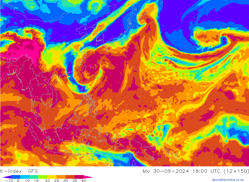 K-Index GFS lun 30.09.2024 18 UTC