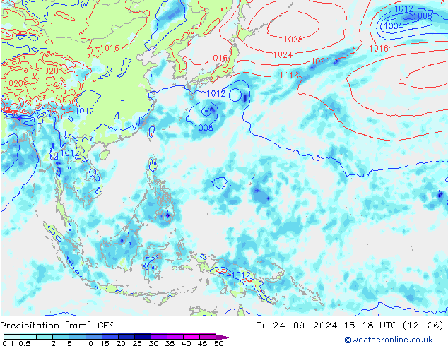 Precipitation GFS Tu 24.09.2024 18 UTC