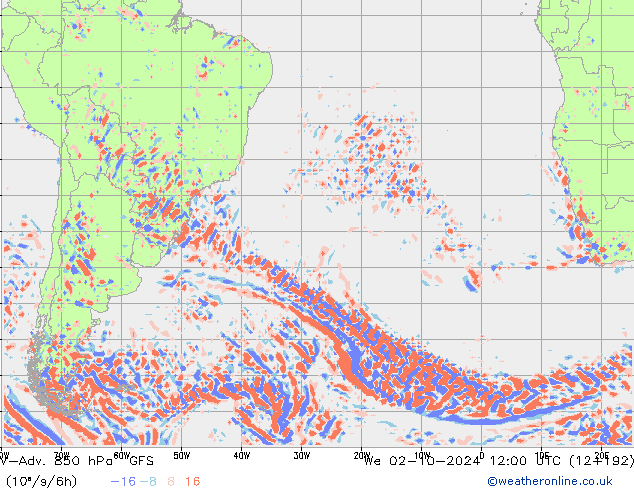 V-Adv. 850 hPa GFS St 02.10.2024 12 UTC