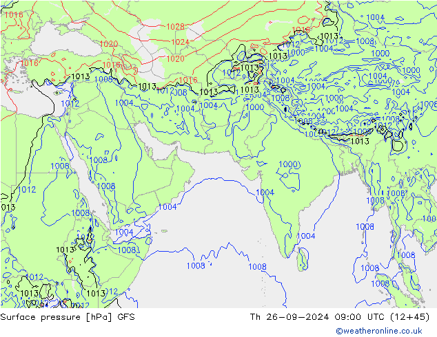 Yer basıncı GFS Per 26.09.2024 09 UTC