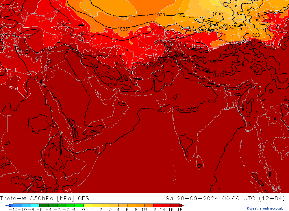 Theta-W 850hPa GFS Sa 28.09.2024 00 UTC