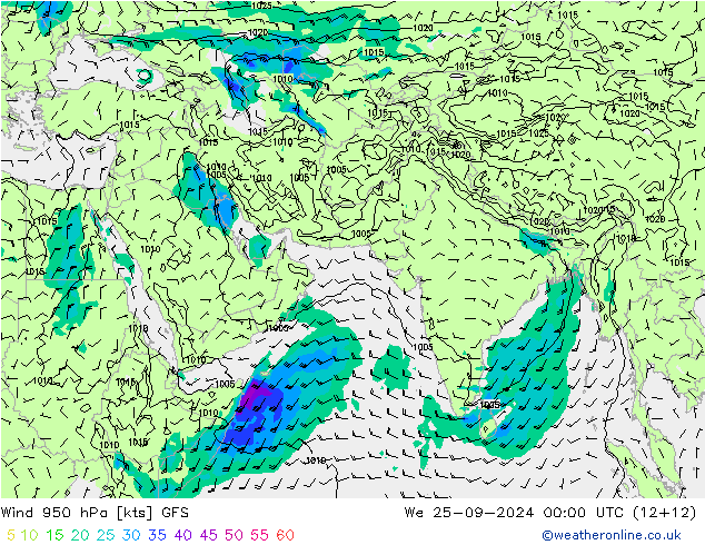  950 hPa GFS  25.09.2024 00 UTC