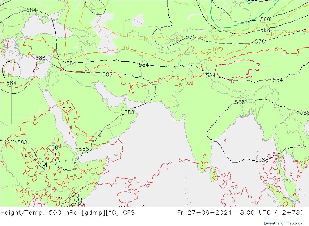 Z500/Rain (+SLP)/Z850 GFS Fr 27.09.2024 18 UTC