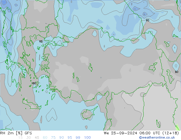 RH 2m GFS We 25.09.2024 06 UTC