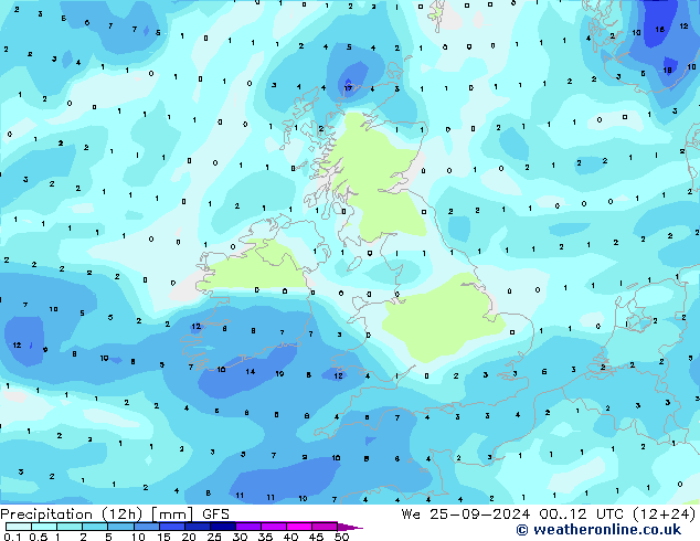  (12h) GFS  25.09.2024 12 UTC